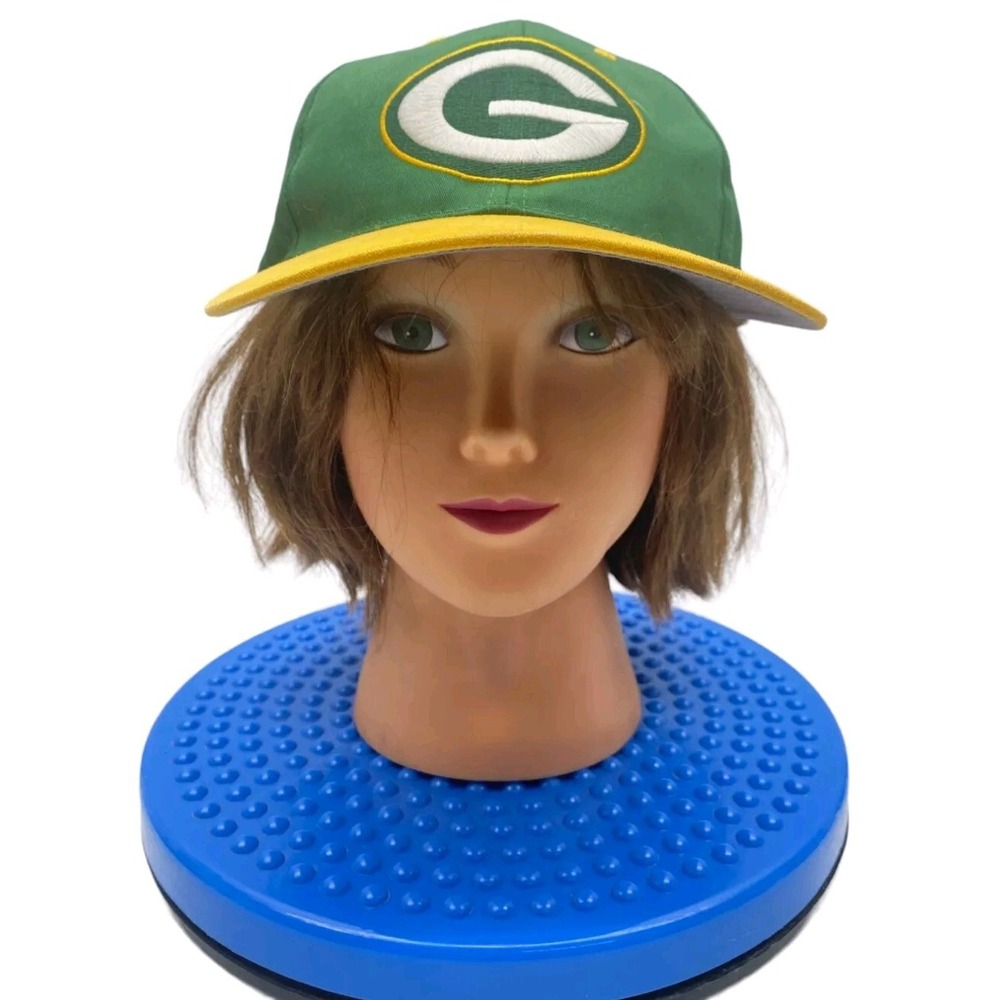 Green Bay Packers Cap‎ Hat NFL Green Yellow Snap Back, Pre-owned